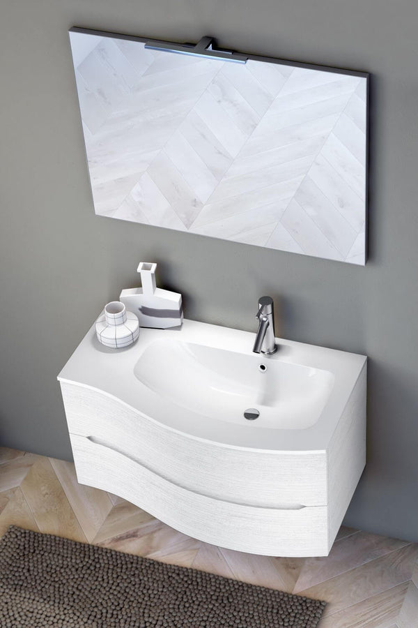 prezzo Badezimmer-Hängeschrank 91,5 cm TFT Swing Weiß Chrom 2D