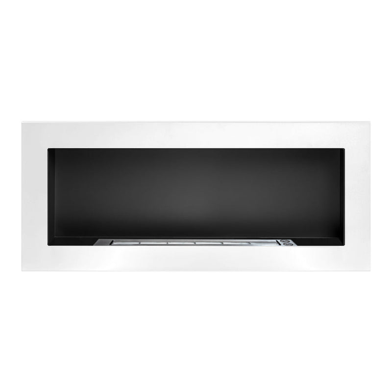 Camino a Bioetanolo da Parete o Incasso 90x12x40 cm Lucca Bianco      