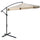 Dezentraler Sonnenschirm Ø265x265 cm aus Metall und hellbraunem Polyester