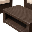 Tavolino da Giardino in Rattan Sintetico Marrone 93x56x38.5 cm 