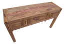 Console Elegant Sheesham 132x40x76 cm Legno e Ferro Naturale e Oro