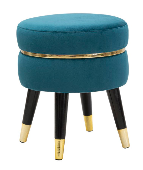Sgabello Paris Ottanio Gold Ø35x40,5 cm in Pino e Spugna e Metallo e Poliestere sconto