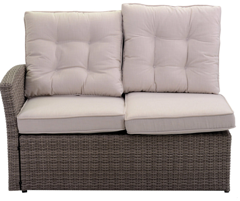 Set Salotto da Giardino Divano Angolare in Polyrattan Atlanta Grigio