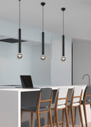 Lampada a Sospensione da Interno  E27 in Metallo Nero Opaco