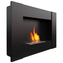 Camino a Bioetanolo da Parete 90,2x65 cm Flig Boston 2 Nero Senza Vetro