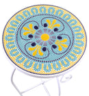 Set da Giardino Pieghevole in Metallo con Tavolo e 2 Sedie Brindisi Bianco