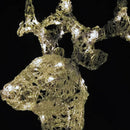 Renna Luminosa Natalizia 3D 60x18x100 cm da Esterno in Rete Acrilica Bianco Caldo      
