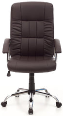 Poltrona da Ufficio Presidenziale in Similpelle Leader Marrone