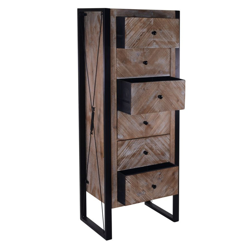 Cassettiera in Legno MDF e Abete 6 Cassetti Bilbao