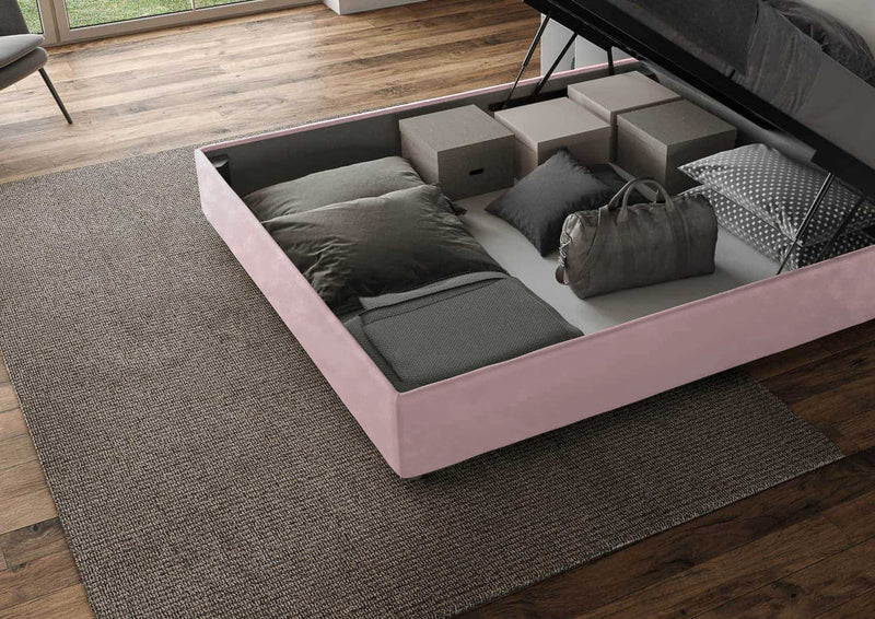 Letto 1 Piazza E Mezzo Imbottito in Microfibra Mika Glicine Varie Misure