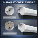 Telo per Proiettore 84" Rapporto 16:9 186x105 cm con Fissaggio a Muro e Soffitto Bianco      