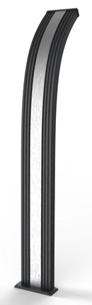 Doccia Solare da Esterno Giardino 40L Miscelatore e Lavapiedi Arkema Dada Fascia Inox Grigio Antracite