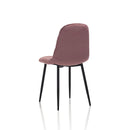 Set 4 Sedie 44x40x90 cm in Velluto Rosa