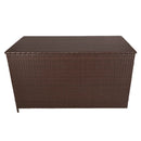 Baule da Esterno 138x70x80 cm in Rattan con Borsa Impermeabile Marrone 