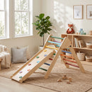 Gioco da Arrampicata per Bambini 18-48 Mesi con Triangolo e Pannello Scivolo ed Arrampicata in Legno di Pino Multicolore      