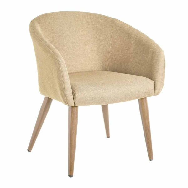 Poltrona Relax in Legno e Tessuto Colore Beige Chiaro Mod. Morla 60x58x77H cm prezzo