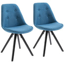 Set 2 Sedie Imbottite 48x56x87 cm in Tessuto  Blu