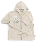 Accappatoio per Neonati 0-6 Mesi 50x30x2 cm in Spugna di Cotone Peluche Avorio
