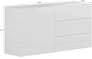 Credenza 1 Anta + 3 Cassetti 110x40x60,5 cm Metis Bianco Lucido