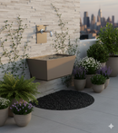 Fontana a Parete da Giardino con Rubinetto e Vasca Belfer 42/PRQ Tortora