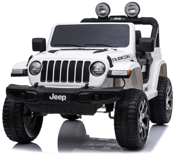 sconto Elektroauto für Kinder 12V 2 Sitze Jeep Wrangler Rubicon Weiß