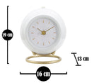 Orologio da Tavolo Ball Bianco 16x13x19 cm in Ferro e Plastica