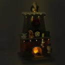 Babbo Natale nel Camino in Resina con Luci e Suoni 19,5x18,5x33 cm
