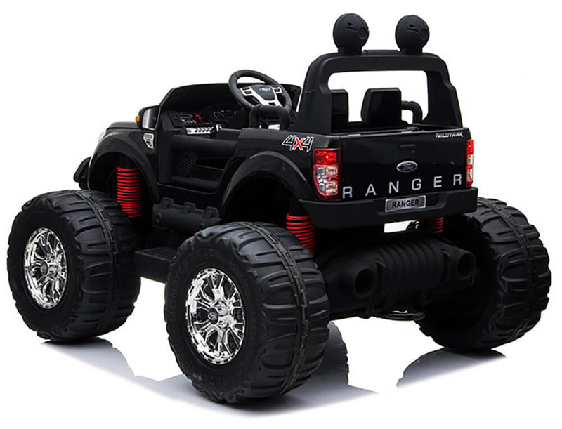 Macchina Elettrica per Bambini 2 posti Fuoristrada 24V con Licenza Ford Monster Truck 4x4 Nera