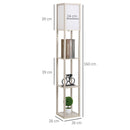 Lampada da Terra 26x26x160 cm E27 40W con Mensole in MDF Rovere