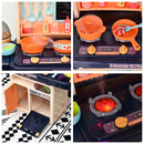 Cucina Giocattolo per Bambini 71x28,5x93,5 cm con Utensili 