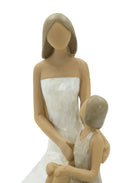 Donna Wood con Bambina 10x5,5x11,5 cm in Poliresina