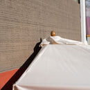 Ombrellone da Giardino 2x3 m Palo Ø57 mm Mezzaluna in Legno Telo in Acrilico Ecrù