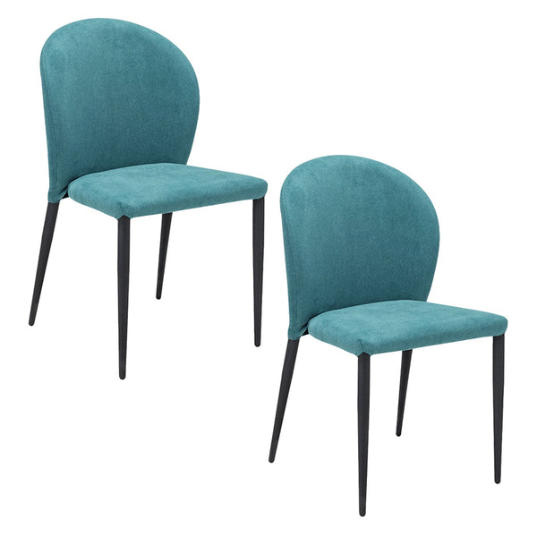 acquista Set 2 sedie Imbottite 45x58x86,5 cm In Tessuto Enjoy Lux Ghibli Turchese