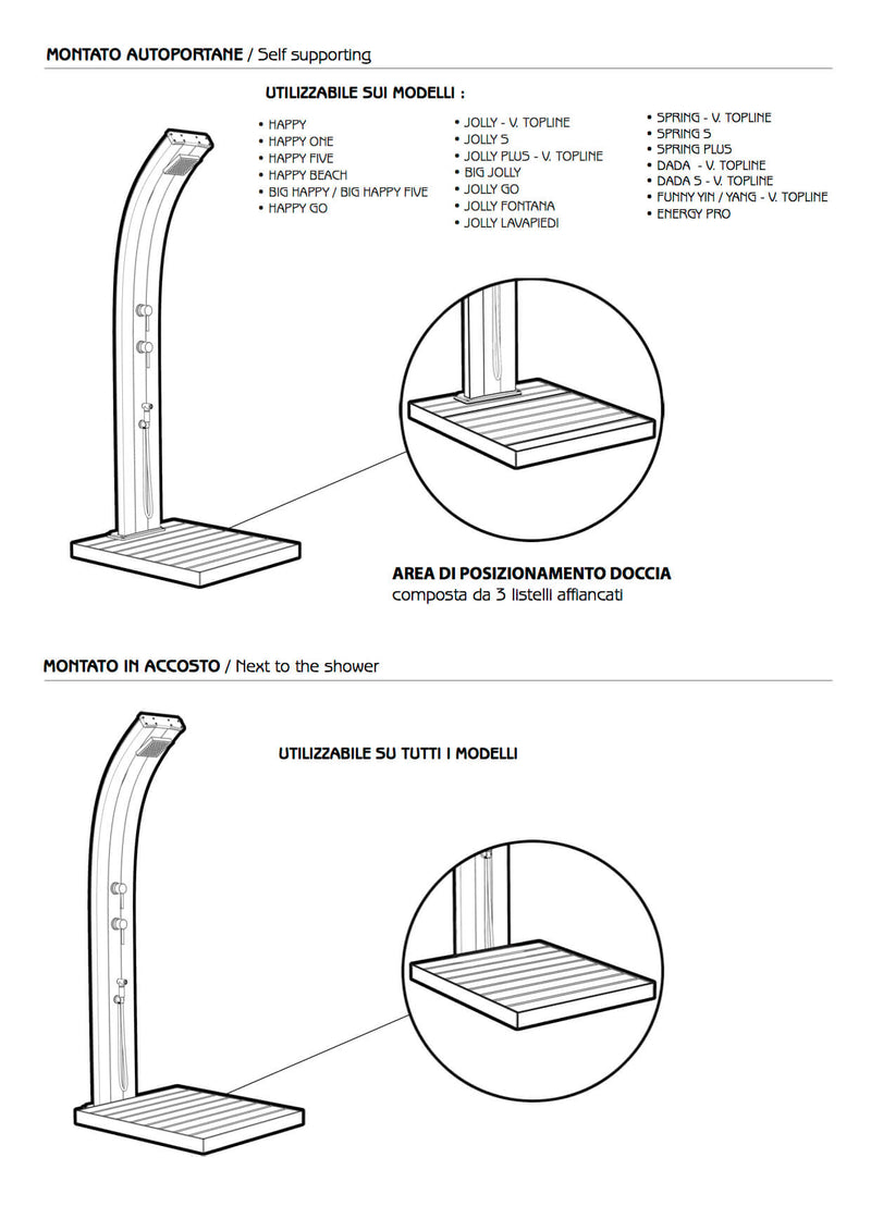 Piatto Doccia da Esterno 100x80 cm in Legno di Okumè Arkema Naturale