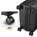 Set 3 Valigie Rigide 90-59-38L Ruote Easy Roll e Manico Telescopico in ABS Nero      