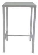 Tavolo Alto da Giardino 70x70xH110 cm in Metallo Utility Bianco