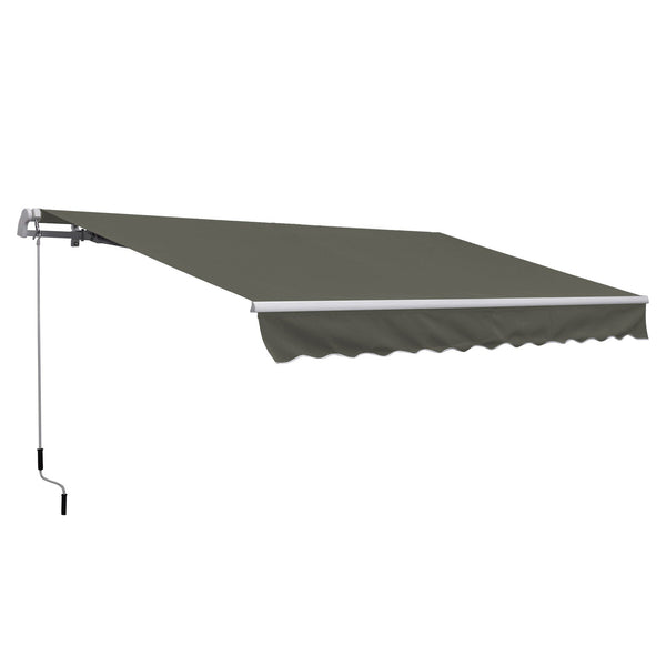 Tenda da Sole per Esterno Avvolgibile a Bracci 350x250 cm con Apertura a Manovella Grigio acquista