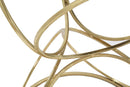 Tavolinetto Circly Ø42x61 cm in Ferro e Specchio Oro e Argento