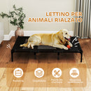 Lettino Brandina per Cani Grandi 122x92x23 cm Rialzato con Borsa da Viaggio in Metallo e Tessuto Oxford Nero      