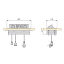 Multipresa da Scrivania da Incasso a Scomparsa 26,5x12 cm in Acciaio Emuca Nera
