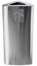 Pattumiera Per Raccolta Rifiuti 38x38xh80 cm In Acciaio Inox con Pittogramma Magnetico Argento