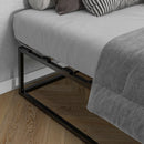 Struttura Letto Matrimoniale 190x160x35 cm con Doghe in Compensato e Contenitore Inferiore Nero