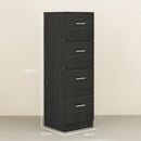 Armadio per Ufficio 40x42x130,8 cm a 4 Cassetti con 2 Serrature e Barra Portadocumenti in Truciolato Nero      
