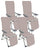 Set mit 4 klappbaren Liegestühlen 59 x 76 x 109 cm mit Fußstütze aus Aluminium und Textilene Taupe
