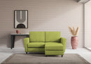 Divano 2 Posti con Pouf 152x155x85 cm Yasel in Tessuto Verde