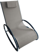 Sedia a Dondolo da Giardino 113x62x58 cm in Metallo e Textilene Tortora