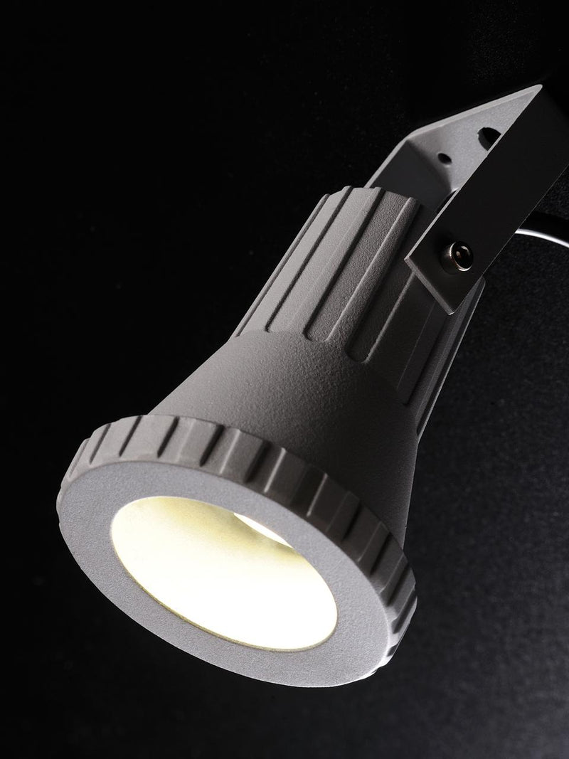 Faro Faretto Cilindrico da Esterno 50W GU10 con Staffa Sovil Grigio