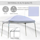 Gazebo da Giardino Pieghevole 3x3m in Tessuto Oxford Bianco