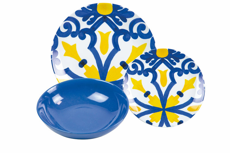 Servizio Piatti 18 Pezzi in Porcellana e Gres 6 Posti Tavola Diversi Villa d'Este Home Tivoli Naxos