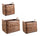 Set 3 Körbe 2 braune rechteckige Lisette-Griffe aus Holz